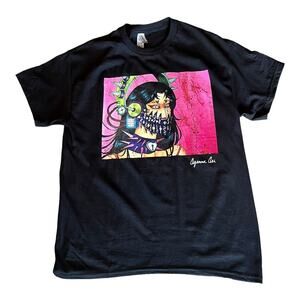Goth Spike Girl Graphic T SHIRT MED Mens Womens TEE Ayanna Ari Black 100% Cotton